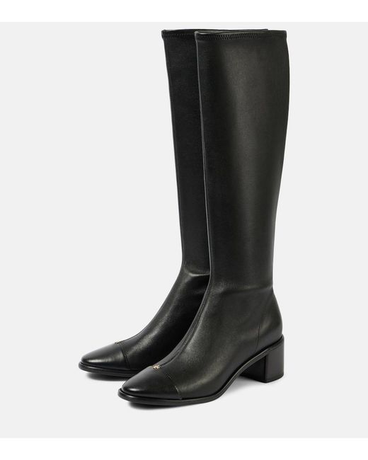 Tory Burch Black Leather Knee-High Boots