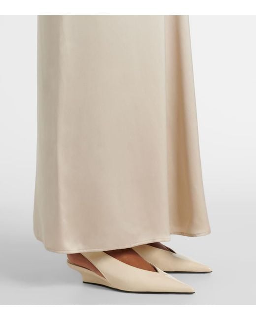Totême  Natural Bridal Slouch Draped Satin Maxi Dress