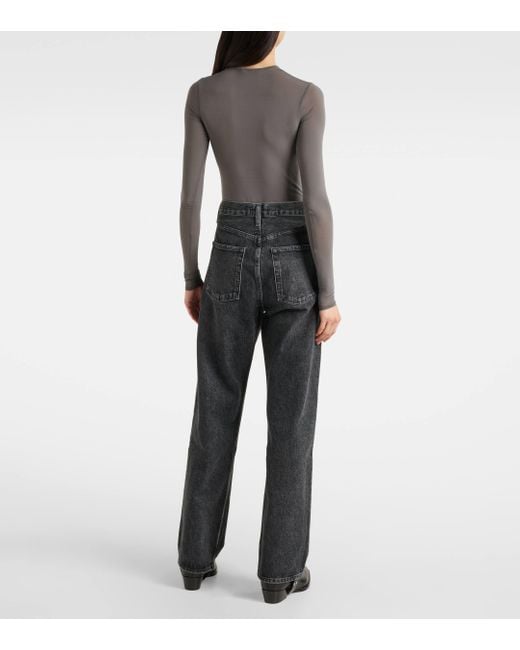 Agolde Gray Kelly High-rise Straight Jeans