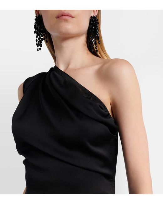 Vivienne Westwood Black Schwarzes One-Shoulder-Kleid Mit Seitlichem Schlitz Und Drapierung