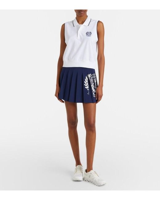Polo Ralph Lauren Blue X Wimbledon Logo Pleated Tennis Skirt