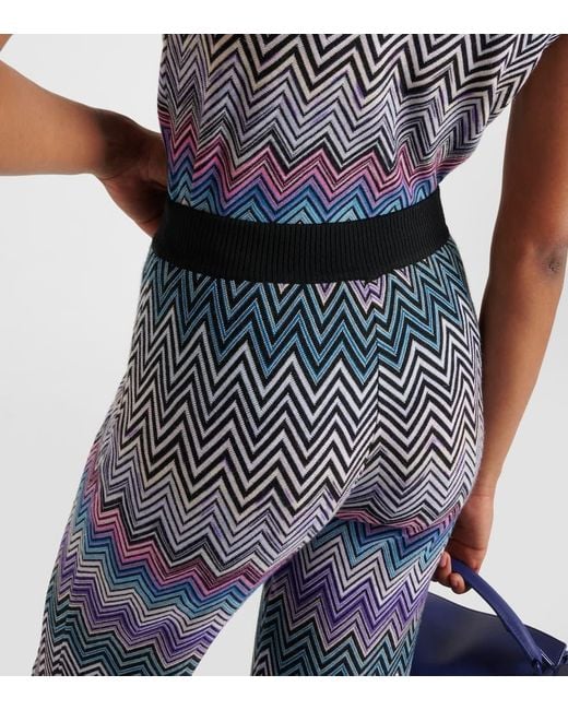 Missoni Blue Zig Zag Flared Pants