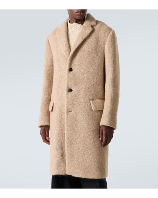 Dries Van Noten Natural Mohair And Wool Coat for men
