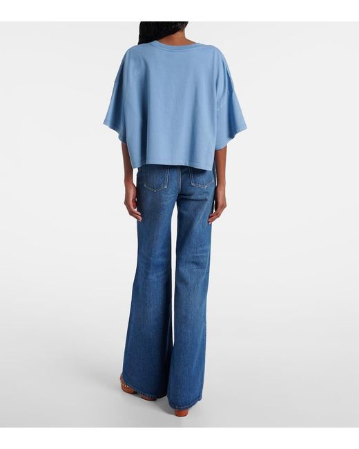 Chloé Blue Logo Crop T-Shirt