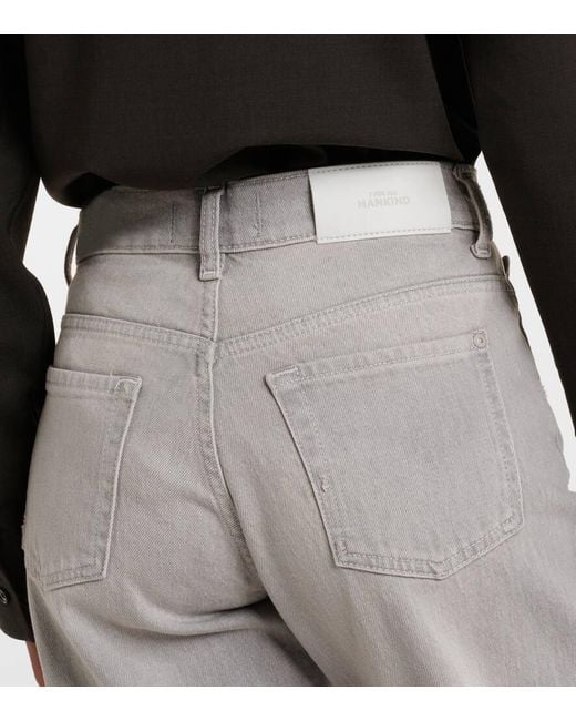 7 For All Mankind Gray Tess Mid-Rise Straight Jeans