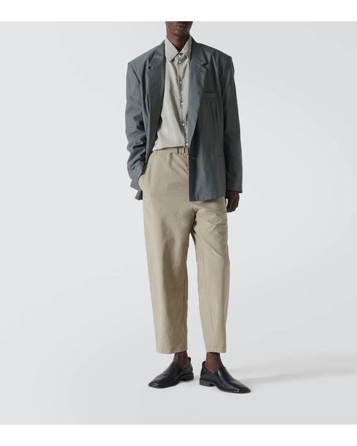 Lemaire Natural Cotton-blend Tapered Pants for men