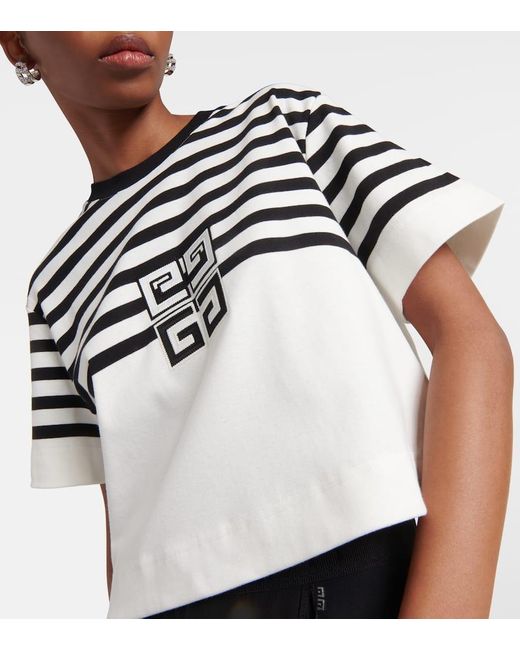 T-shirt cropped in jersey di cotone 4G di Givenchy in White
