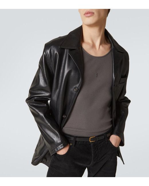 Saint Laurent Gray 'Cassandre' Tank Top for men