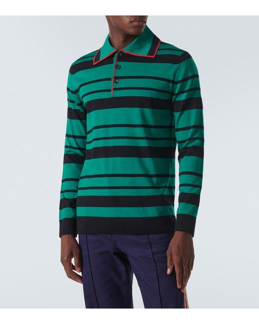 Wales Bonner Green Sitar Wool And Silk Sweater for men