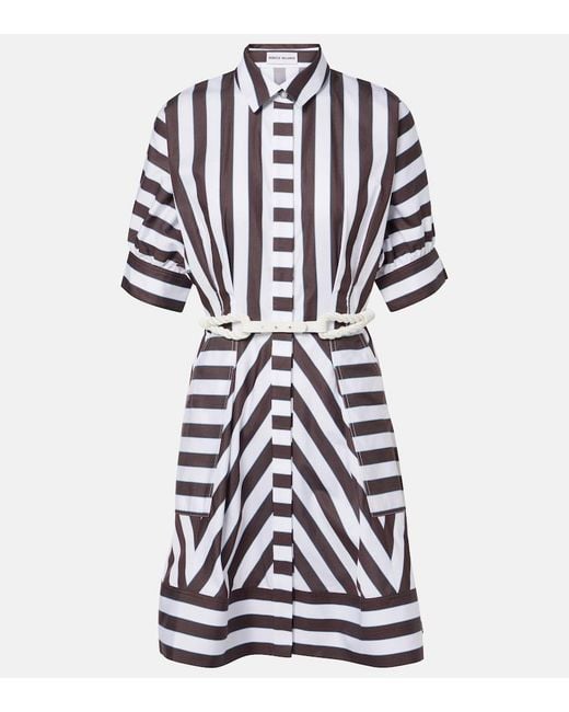Rebecca Vallance White Pippa Striped Cotton Minidress