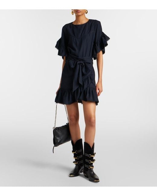Isabel Marant Black Melicia Ruffled Minidress