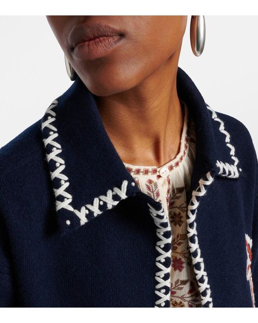 Alanui Blue Remember Me Virgin Wool Jacket