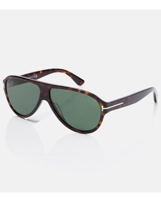 Tom Ford Green Samuele Aviator Sunglasses