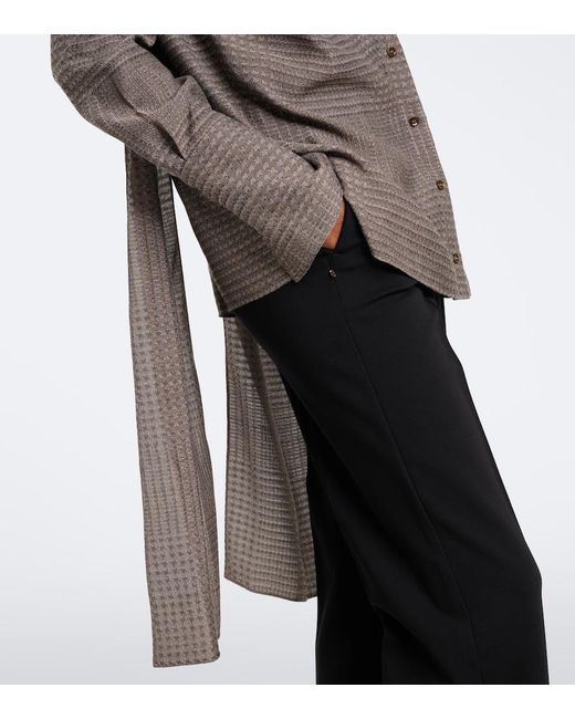 Mugler Brown Schluppenbluse