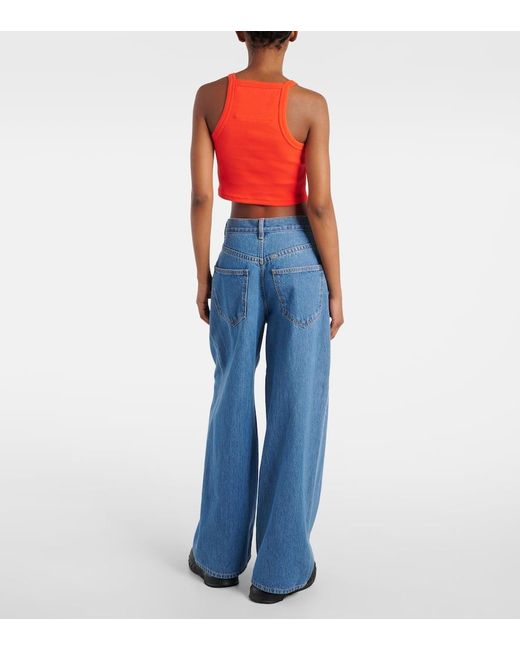 Crop Top De Jersey De Algodon Givenchy de color Red