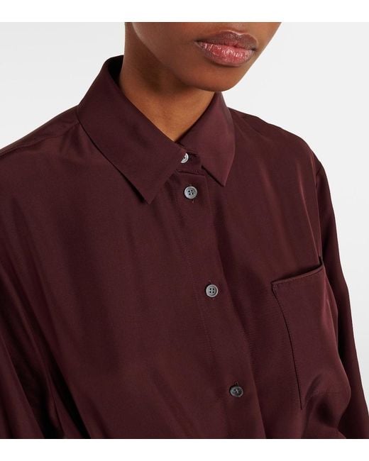 Loewe Red Belted Silk Blouse