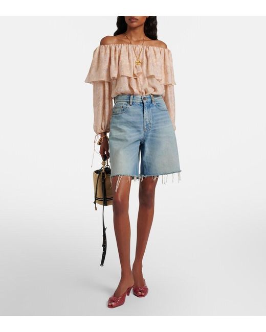 Chloé Black Soleil Mini Raffia-Effect Bucket Bag