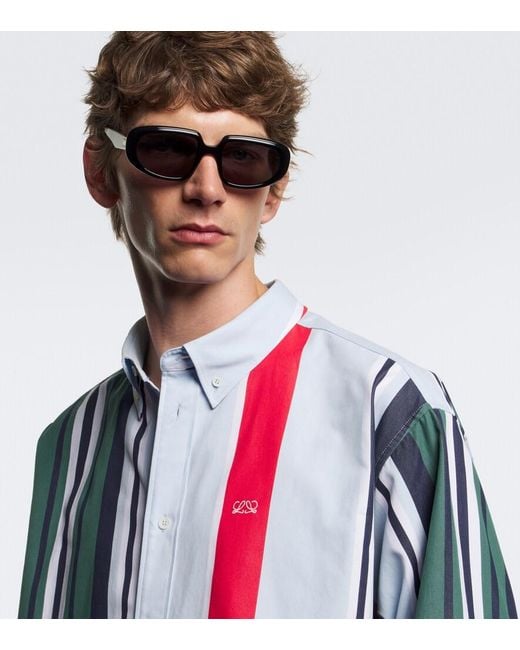 Loewe Black Mini Anagram Steps Rectangular Sunglasses for men