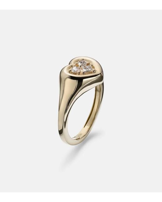 STONE AND STRAND White Ring Aus 14Kt Gelbgold (585/1000) Mit Diamanten