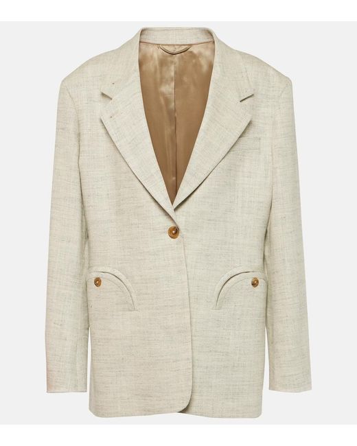 Blazer Laluna Daisy De Mezcla De Lino Y Seda Blazé Milano de color Natural