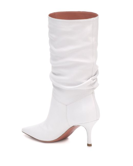 amina muaddi white boots