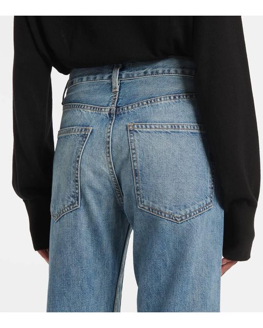 Nili Lotan Blue Welder Mid-Rise Straight Jeans