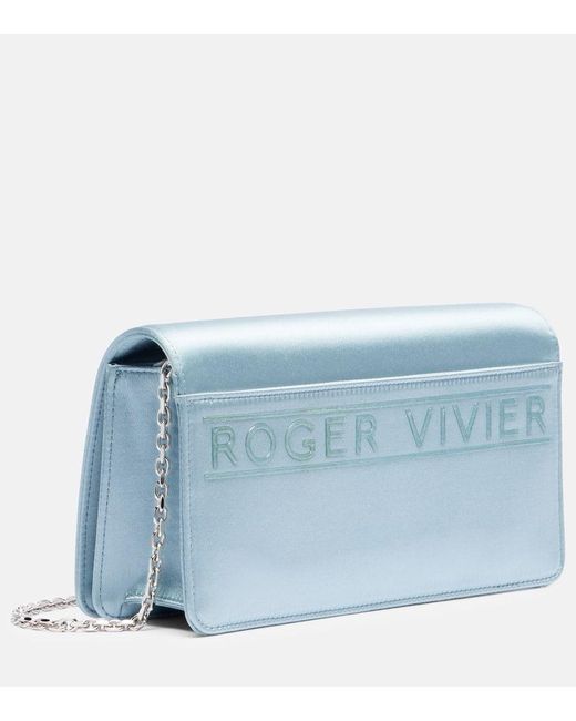 Roger Vivier Blue Crystal-Embellished Clutch