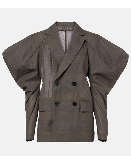 Sacai Gray Blazer Aus Baumwoll-Voile