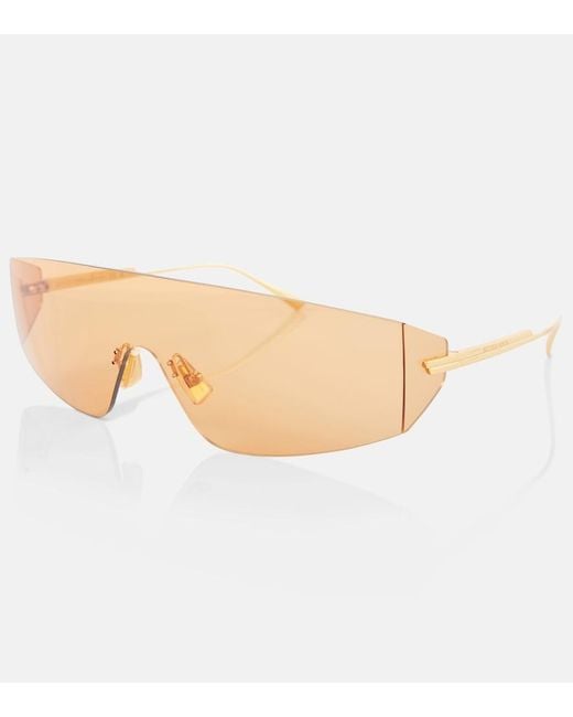 Bottega Veneta Natural Futuristic Shield Sunglasses