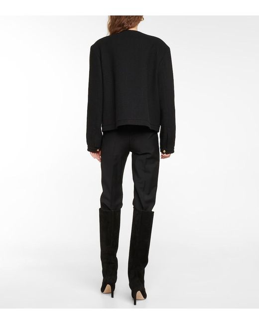Blazé Milano Blue Gliss Cotton-Blend Boucle Jacket