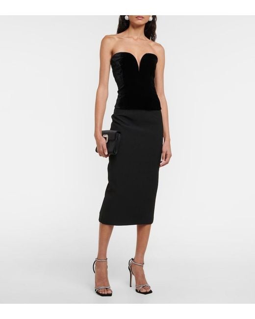 Roland Mouret Black Velvet Bustier
