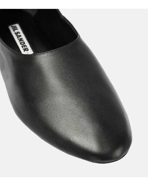 Jil Sander Black Leather Ballet Flats