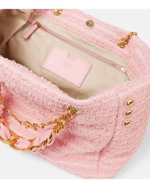 Balmain Pink Tote 1945 Aus Raffiabast Mit Leder