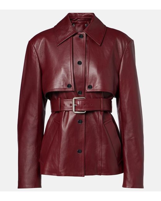 Sportmax Red Stenzone Convertible Leather Jacket