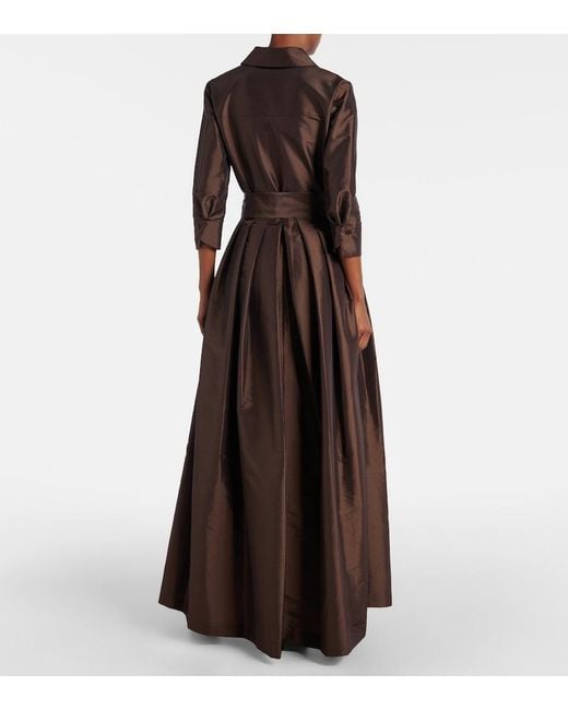 Jonathan Simkhai Brown Julip Belted Taffetta Gown