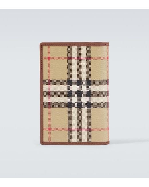 Burberry Natural Check Canvas Passport Holder for men