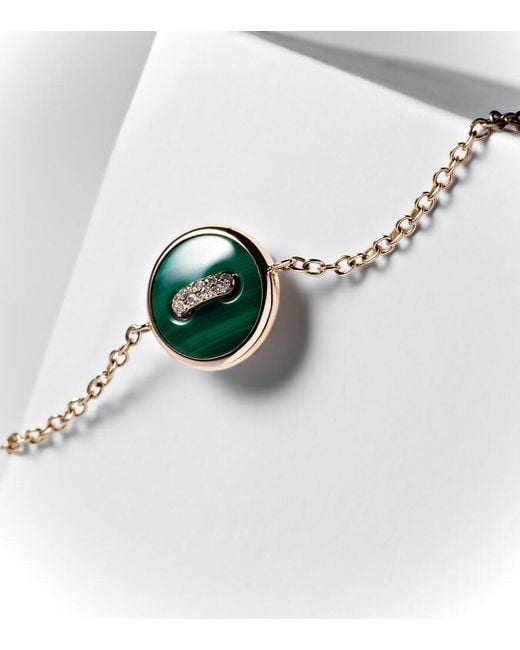 Pomellato Metallic Pom Pom Dot 18Kt Rose Chain Bracelet With Gemstones