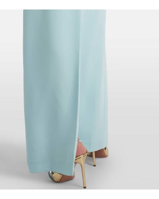 Costarellos Blue Siriana Embellished Crepe Gown