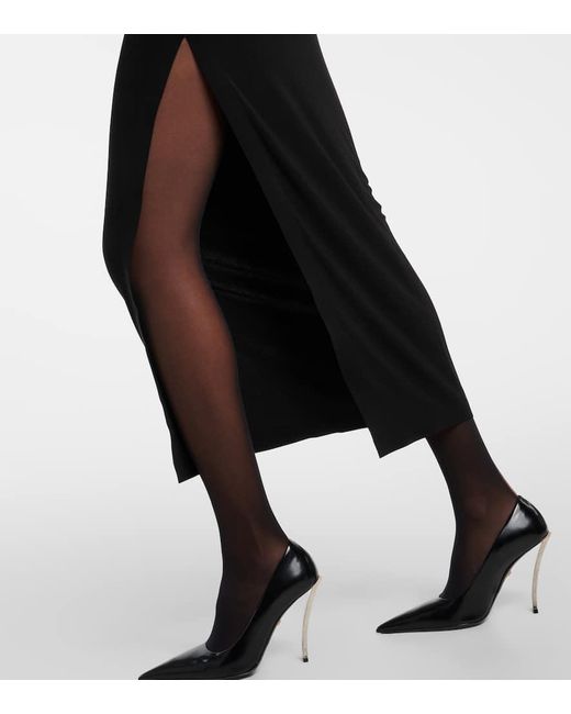 Norma Kamali Black Jersey Midi Dress