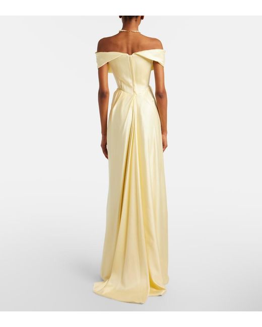 Vivienne Westwood Natural Nova Cocotte Draped Satin Bustier Gown