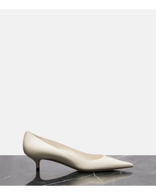 Jimmy Choo White Amelia 35 Leather Pumps