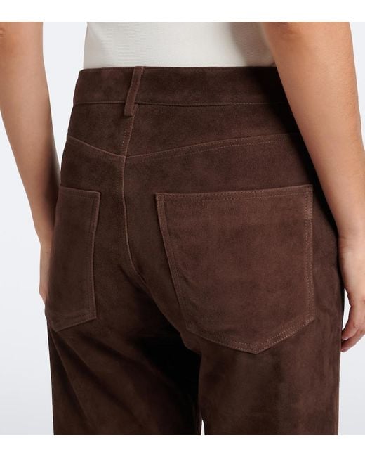 Arma Brown Suede Straight Pants
