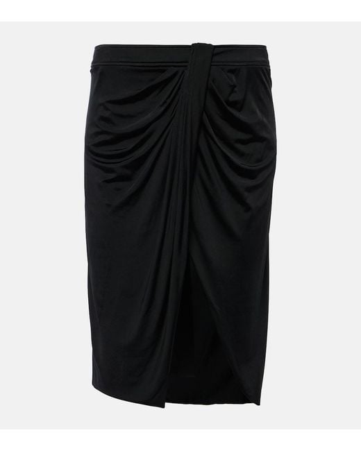 Tom Ford Black Wrap Jersey Mini Skirt