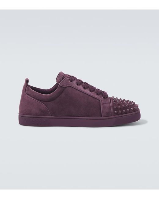 Baskets Louis Junior Spikes En Daim Christian Louboutin pour homme en coloris Purple