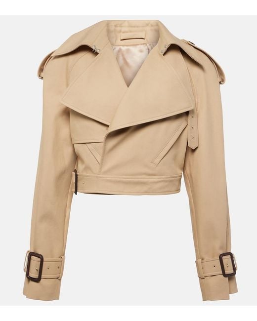 Wardrobe NYC Natural Cropped Cotton Jacket