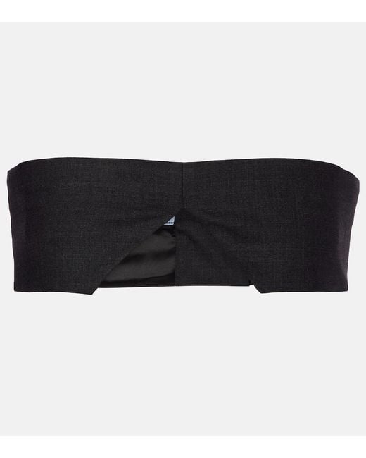 Prada Black Wool Bandeau Top