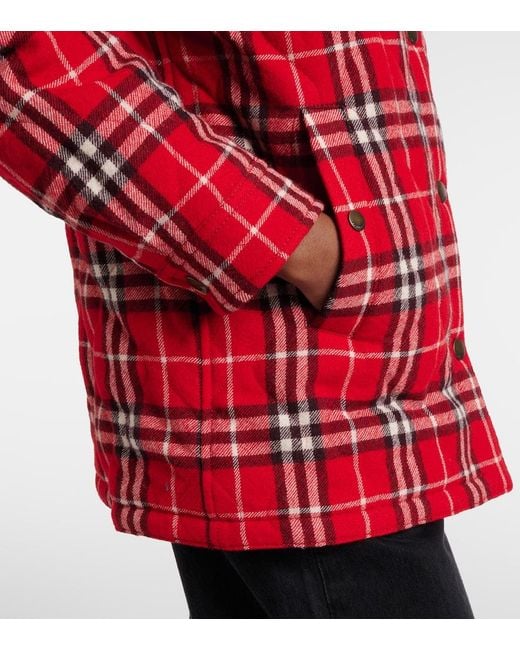 Burberry Red Check Wool Overshirt