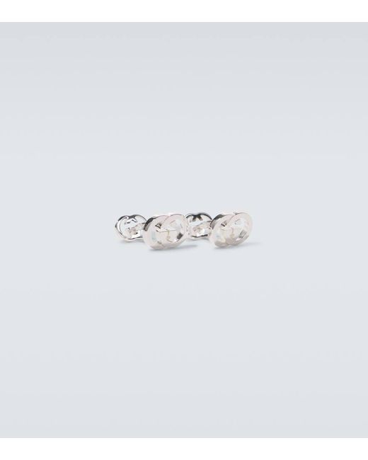 Gucci White Interlocking G Sterling Cufflinks for men