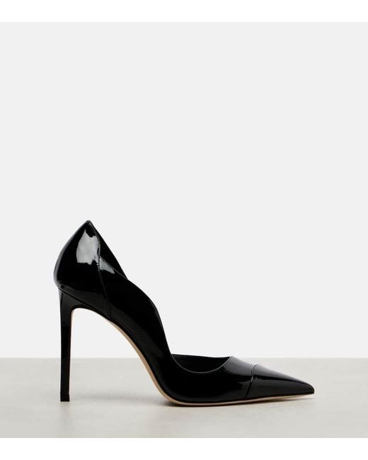Jimmy Choo Black Brigitte 100 Patent Leather Pumps