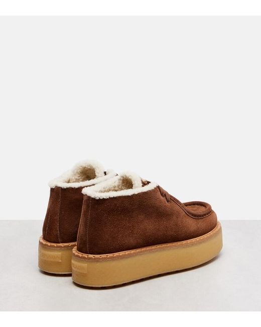 Prada Brown Suede Platform Desert Boots